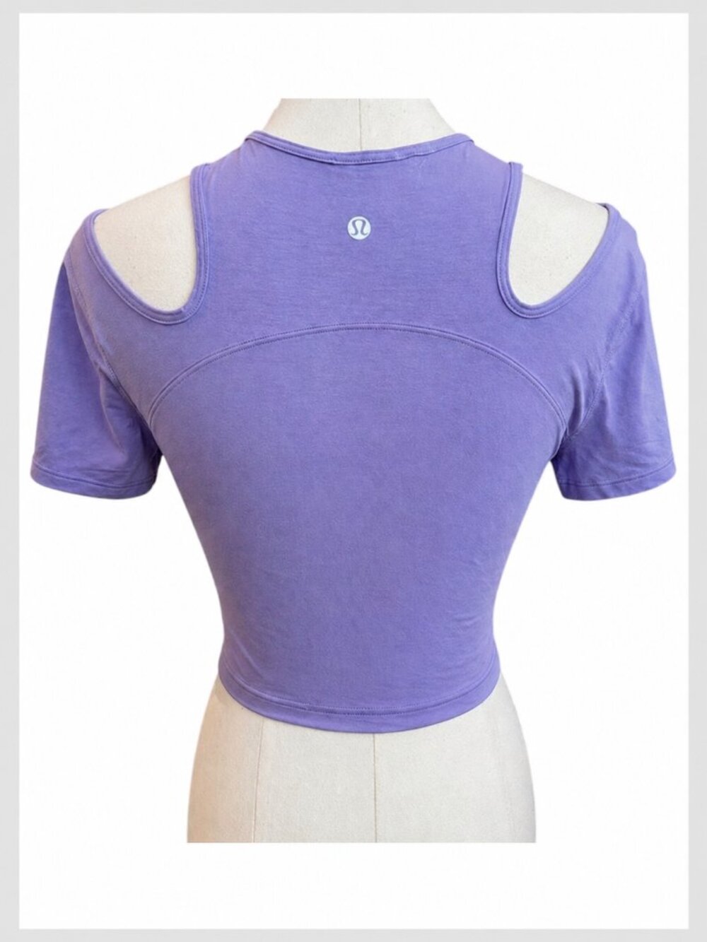 Lululemon Athletica Cropped Tee Lavender Cold Shoulder Fitted 6 - Picture 4 of 8